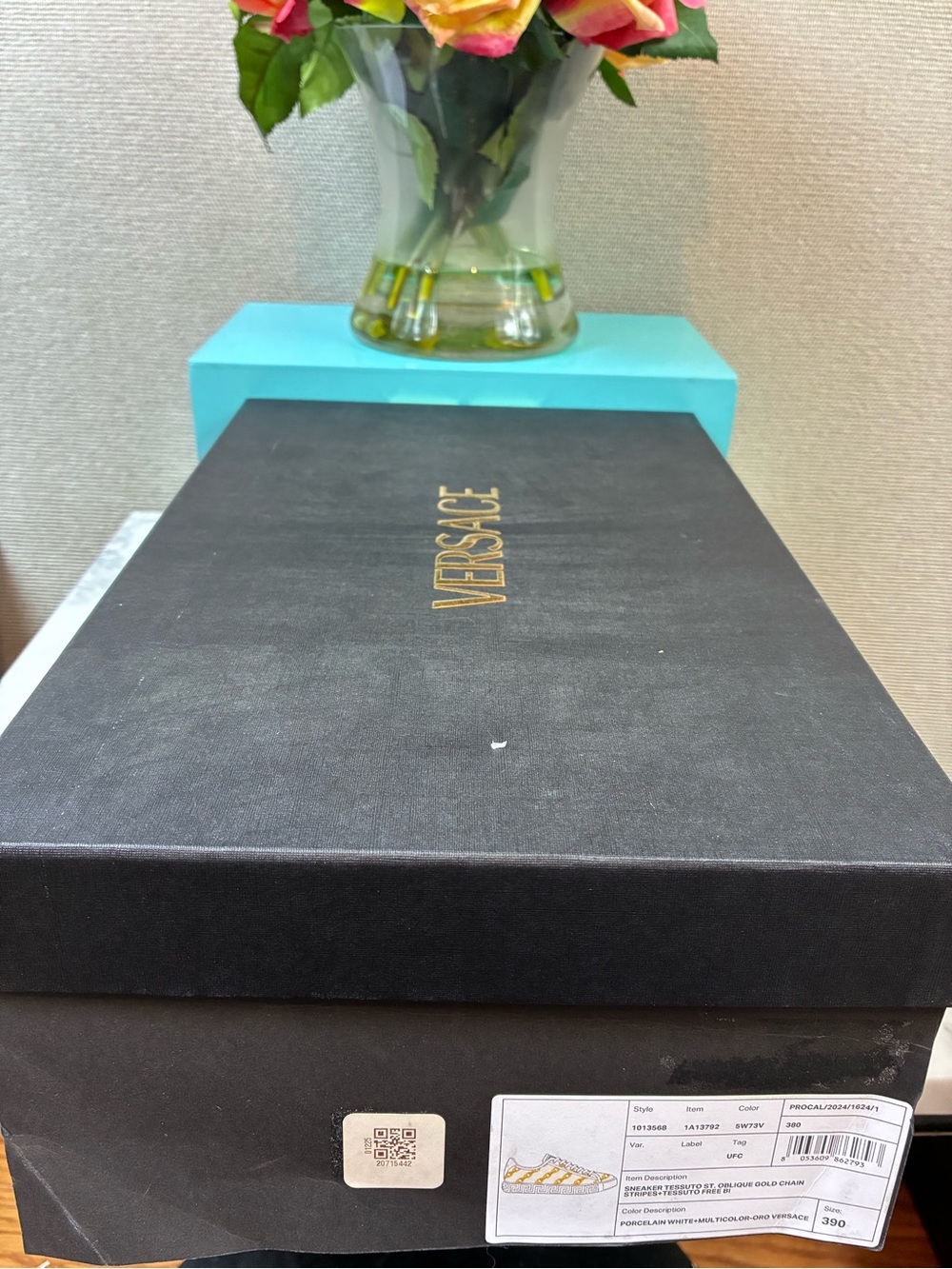 Versace Women’s Chain Stripes Greca Fabric Sneakers - EU Size 39 = US 9 NIB - Picture 7 of 10